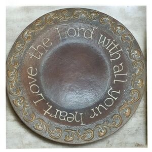 Home platter made to look like stoneware about 14" diameter brown